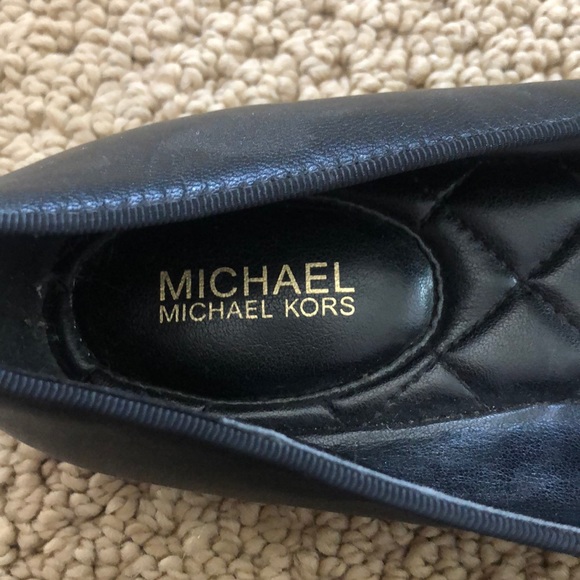 Michael Kors Black Flats w/ Gold Lock - Picture 5 of 5